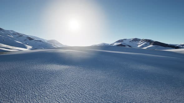 Snow Covered Volcanic Crater in Iceland