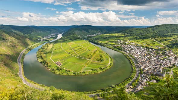 Moselle Riverbend Timelapse, Germany in 4K