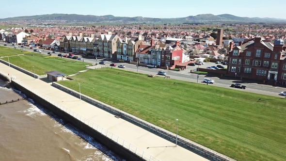 Aerial View of Rhyl in Wales - UK