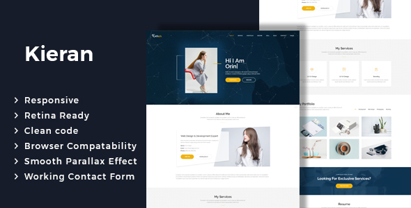 Kieran - One page Portfolio HTML Template