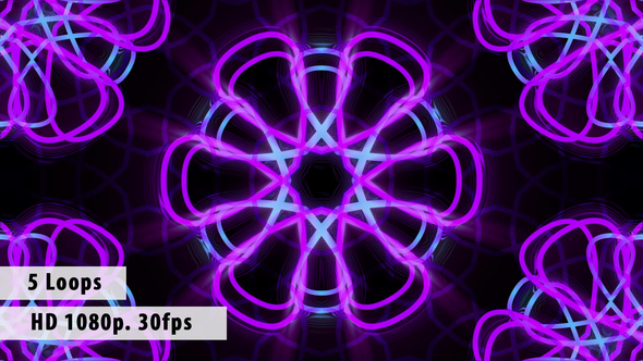 Neon Kaleidoscope Background Looped Pack