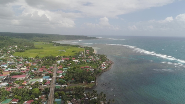 Seascape with Beach and Sea. Philippines, Luzon