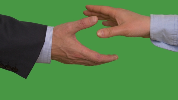 Tender Business Handshake. Alpha Channel, Keyed Green Screen