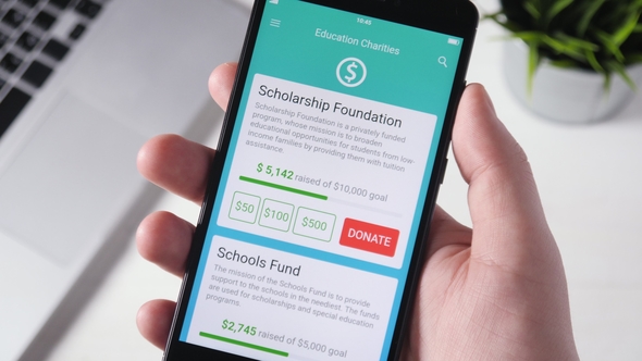 Making Charity Donation To Educational Organization Using Smartphone App