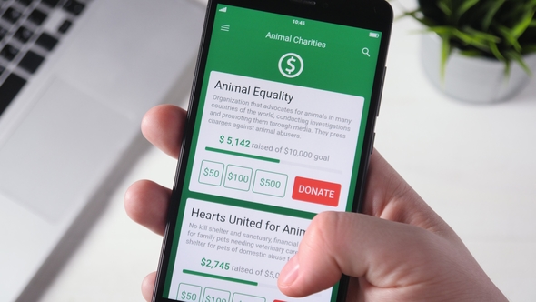 Making Charity Donation To Animal Organization Using Smartphone App