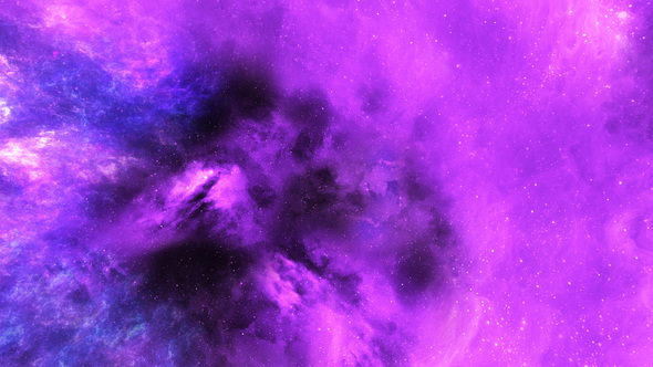 Travel Through Abstract Colorful Purple Space Nebula alt