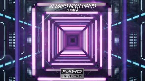 VJ Loops Neon Lights Ver.3 - 3 Pack alt