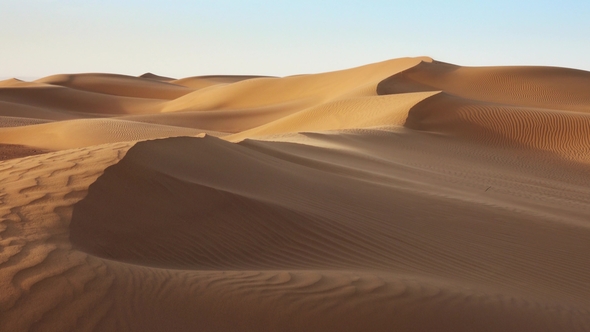 Sand Blowing Over Dunes in Wind, Sahara Desert