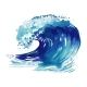 Sea Wave. Abstract Watercolor Hand Drawn - GraphicRiver Item for Sale