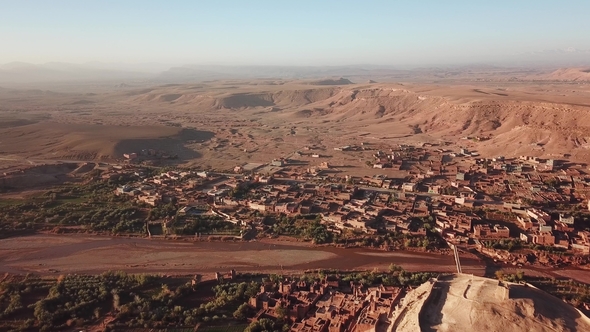 Aerial View on Kasbah Ait Ben Haddou in Morocco