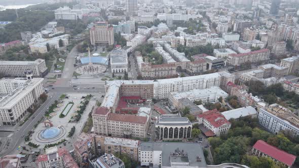 Cityscape of Kyiv, Ukraine. Aerial View, Slow Motion