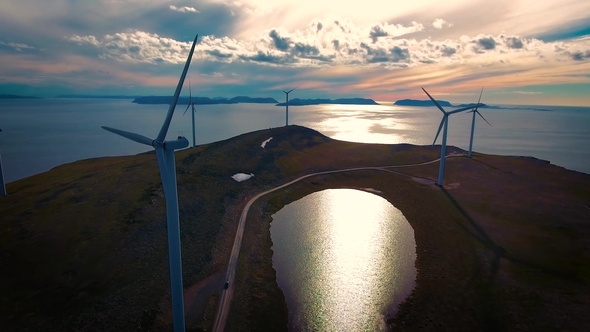 Windmills for Electric Power Production Havoygavelen Windmill Park Norway