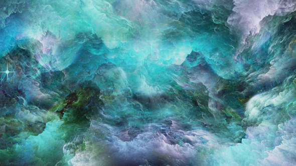 Colorful Flight Through the Nebula in Space alt