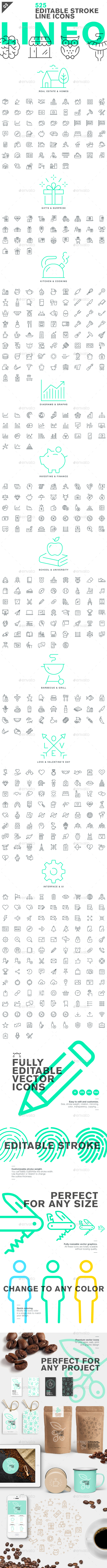 Lineo - Pack 3 - 525 Icons