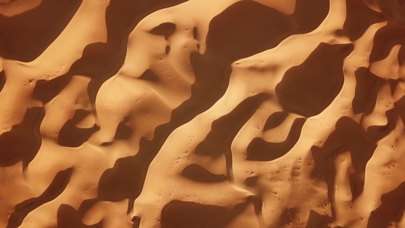 Aerial Top View on Sand Dunes in Sahara Desert