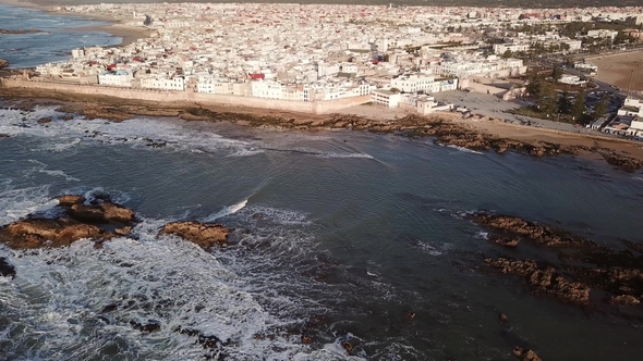 Aerial View Medieval Essaouira Old City, Morocco