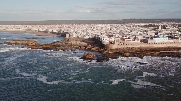 Aerial View Medieval Essaouira Old City, Morocco