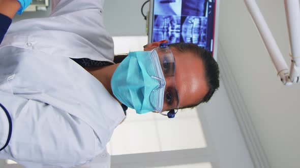 Vertical Video POV of Patient in a Dental Clinic Sitting on Surgery Chair