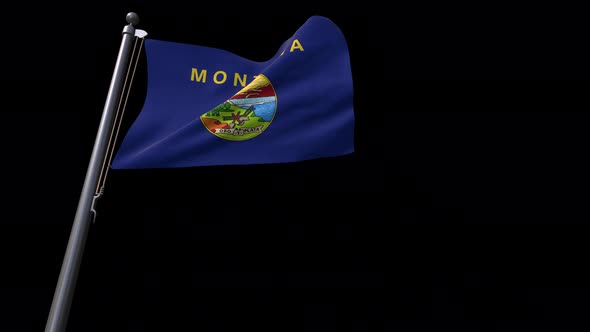 Montana State Flag  With Alpha Channel 4K