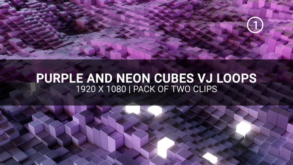 Purple And Neon Cubes