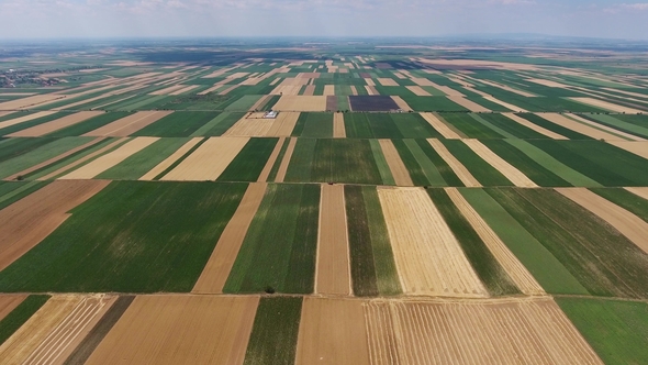 Aerial View of Agriculture Fields in Serbia