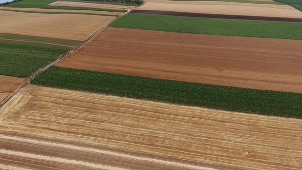 Aerial View of Agriculture Fields in Serbia