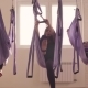 Group of People Doing Aerial Yoga Asanas in Gym - VideoHive Item for Sale