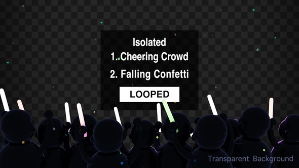 Isolated Cheering Crowd Object alt