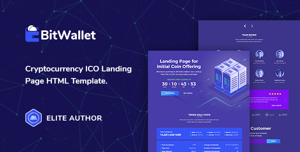 BitWallet - Cryptocurrency ICO Landing Page HTML Template