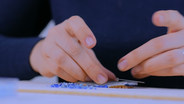 Designer Making Handmade Brooch