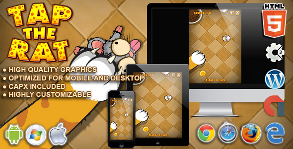 Tap The Rat - HTML5 Construct Tap Game