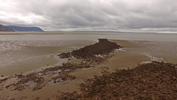 Flying Over the Beach of Llandudno, Wales - United Kingdom