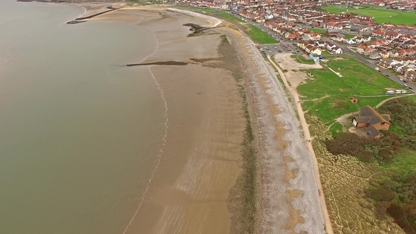 Flying Over the Beach of Llandudno, Wales - United Kingdom