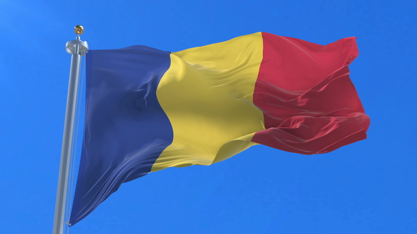 Flag of Romania Waving