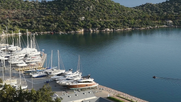 Scenic View of Boats at Sea. Turkey