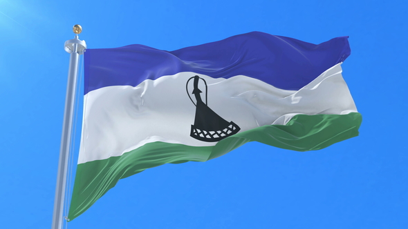 Flag of Lesotho Waving