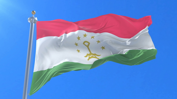 Flag of Tajikistan Waving