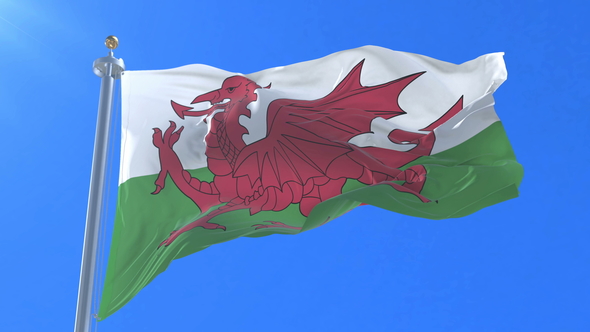 Flag of Wales Waving