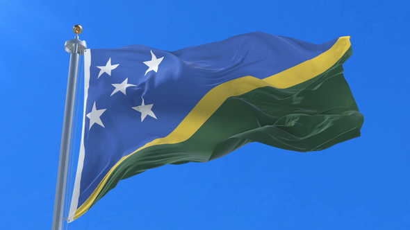 Solomon Islands Flag Waving