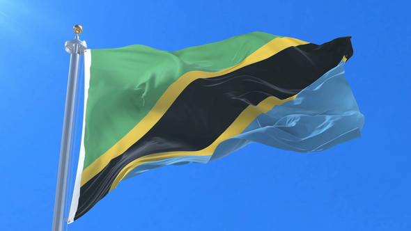 Flag of Tanzania Waving alt