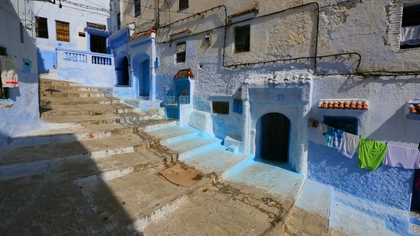 Old Blue Street inside Medina of Chefchaouen