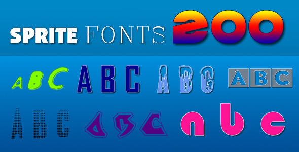 Sprite Fonts 200 (for Construct 2 and 3)