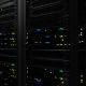 Dark Modern Working Data Servers With Flashing LEDs in the Data Center - VideoHive Item for Sale