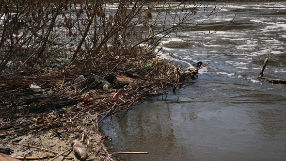 Ecological Disaster of Water Resources. Rubbish From Plastic