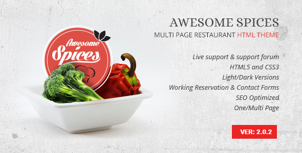 Awesome Spice - szablon HTML restauracji / kawiarni