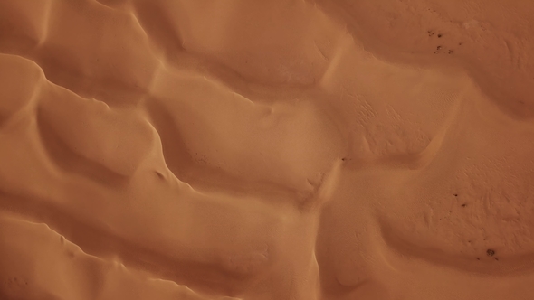 Flying Up Over Sand Dunes in Sahara Desert, Africa