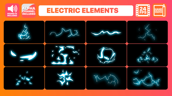 Cartoon Electric Elements | Motion Graphics Pack alt