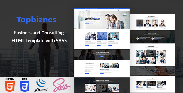 Topbiznes - Business and Consulting HTML Template with SASS