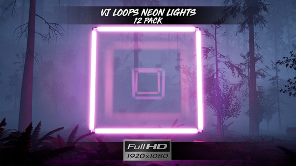 VJ Loops Neon Lights Ver.5 - 12 Pack alt