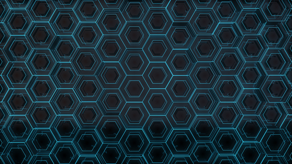Futuristic Blue Hexagons alt